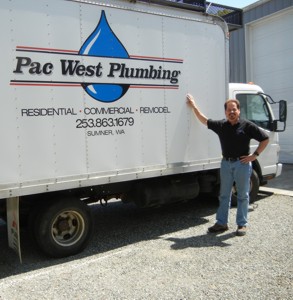 Kevin with Pac West Plumbing service truck